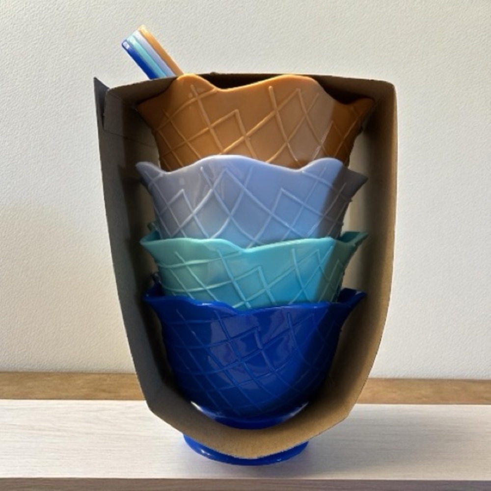 Smart Living Blue and White Ice Cream Bowl Set NEW